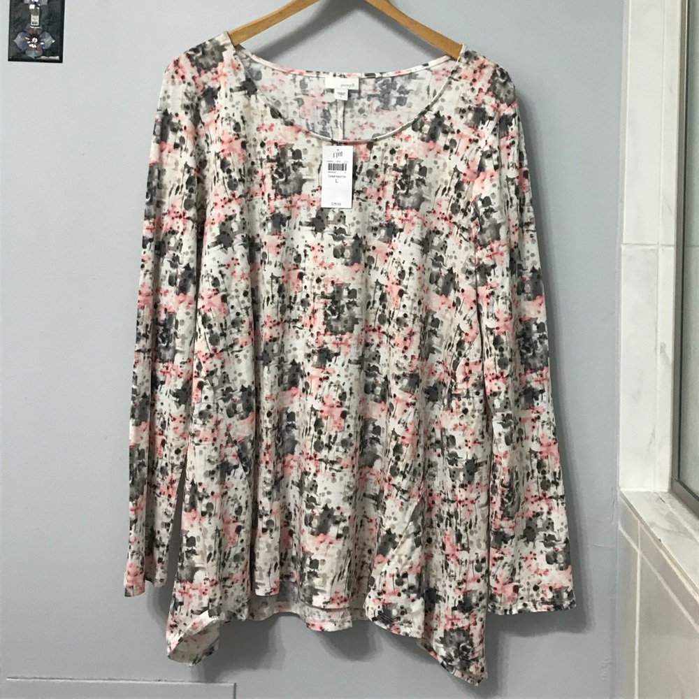 J. Jill Pink and Gray Tee